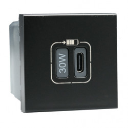 LEGRAND 079185L - Prise USB Type-C 2M Mosaic noir mat