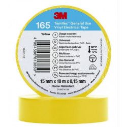 3M 80465N - Ruban électrique vinyle 165 Jaune 15 mm x 10 m