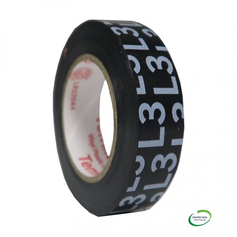 3M 80490 - Ruban PVC marquage Noir L3 10m x 15mm ignifuge
