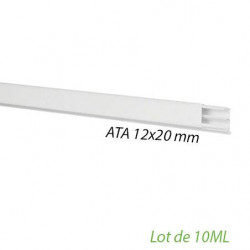 Moulures ATA 12x20 avec cloison Lot de 10 mètres - HAGER ATA122019016