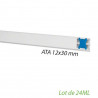 HAGER ATA123019016 - Lot de 24 mètres moulures ATA 12x30mm 1 cloison 