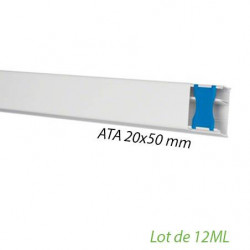 Moulures ATA 50x20 avec cloison Lot de 12 mètres - HAGER ATA205019016