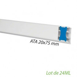 Moulures ATA 75x20 avec 2 cloison Lot de 24 mètres - HAGER ATA207529016