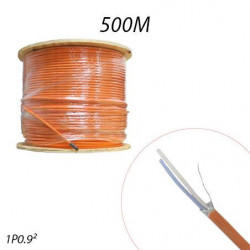 Câble anti-feu CR1 pour sécurité incendie 1 paire 0,9mm Touret 500ml