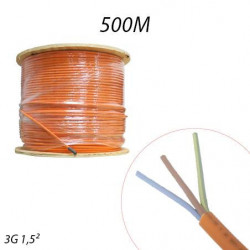 Câble anti-feu CR1 pour sécurité incendie 3G1,5mm Touret 500ml