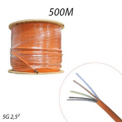 Câble anti-feu CR1 pour sécurité incendie 5G2,5mm Touret 500ml