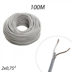 Câble de données blinde Liycy 2x0,75mm Couronne de 100m