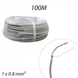 Câble téléphonique SYT 1 paire 0,8 AWG20 Gris Couronne de 100m
