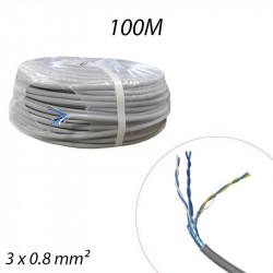 Câble téléphonique SYT 3 paires 0,8 AWG20 Gris Couronne de 100m