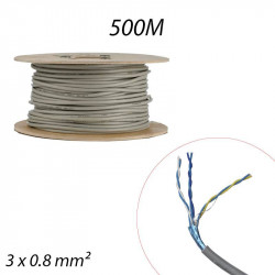 Câble téléphonique SYT 3 paires 0,8 AWG20 Gris Touret de 500m