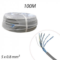 Câble téléphonique SYT 5 paires 0,8 AWG20 Gris Couronne de 100m