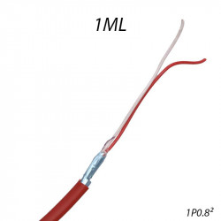 Câble téléphonique SYT Rouge 1 paire 0,8mm avec écran Coupe au mètre