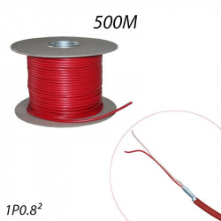 Câble téléphonique SYT Rouge 1 paire 0,8mm avec écran Touret de 500m