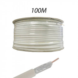 Câble coaxial TV Intérieur 17 VATC Blanc Couronne de 100m
