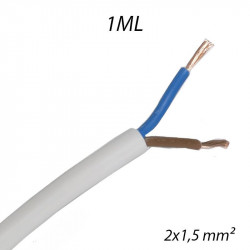 Câble électrique souple HO5VV-F 2X1.5 mm Blanc Coupe au mètre