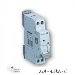 Digital Electric 01025 - Disjoncteur 1P+N C-25A 4,5kA à Vis