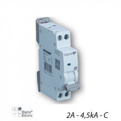 Digital Electric 01302 - Disjoncteur 1P+N C-2A 4,5kA Auto