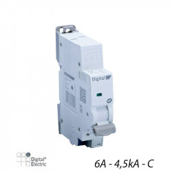 Digital Electric 01306 - Disjoncteur 1P+N C-6A 4,5kA Auto