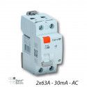 Interrupteur Différentiel 2x63A 30mA Type AC - Digital 03414