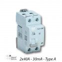 Interrupteur Différentiel 2x40A 30mA Type A - Digital 03422