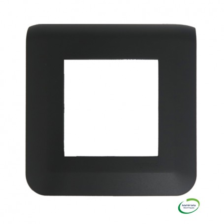 LEGRAND 079042L - Plaque de finition, Mosaic, pour 2 modules, noir mat