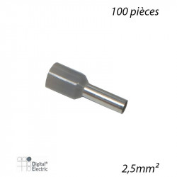 DIGITAL ELECTRIC 41052 - Embout de câblage isolé simple 2,5mm² (100pcs)
