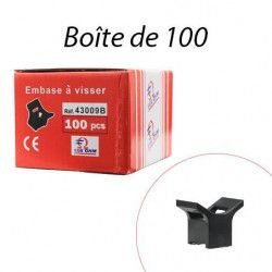 Embase à visser pour coliers noire 9mm 100pc Eurohm 43009