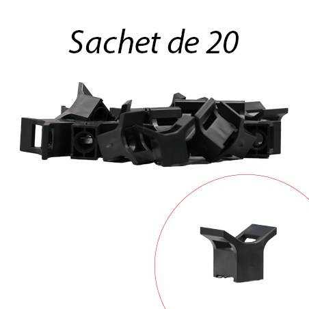 Eurohm 43009-20P - Embase à visser pour coliers noire 9mm - 20 pièces