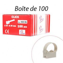 Collier CLICK avec embase pour tubes IRL 16-20mm 100pc Eurohm 43301