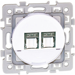 Prise RJ45 double Square blanc catégorie 6 STP Grade 3 - EUROHM 60273