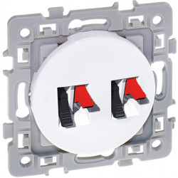 Prise haut-parleur Square blanc double - EUROHM 60275
