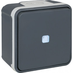 Interrupteur lumineux étanche anthracite IP55 Oxxo - EUROHM 60201