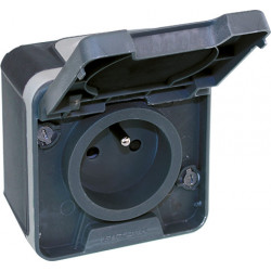 Prise de courant étanche IP55 16A anthracite Oxxo - EUROHM 60840