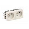 EUROHM 61402 - Bloc de 2 prises 16A blanche clipsage goulotte