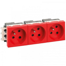 EUROHM 61413 - Bloc de 3 prises 16A 45/45 - FC