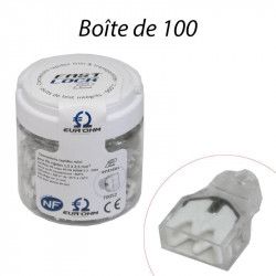 Bornes de connexion rapides pour 2 entrées 100 pièces - EUROHM 70052