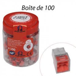 Bornes de connexion rapides pour 3 entrées 100 pièces - EUROHM 70054