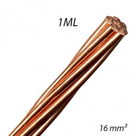 Fil de terre Cuivre NU 16mm² - Coupe au mètre