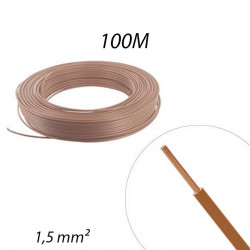 Fil électrique rigide HO7 V-U 1,5mm² Marron Couronne de 100ml