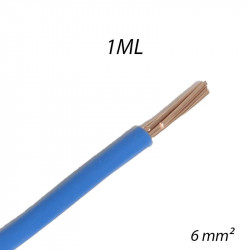 Fil électrique rigide HO7 V-R 6mm² Bleu, Coupe au mètre