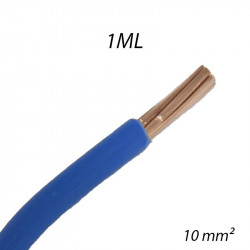 Fil électrique rigide HO7 V-R 10mm² Bleu, Coupe au mètre