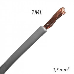 Fil électrique souple HO7 V-K 1,5mm² Gris, Coupe au mètre