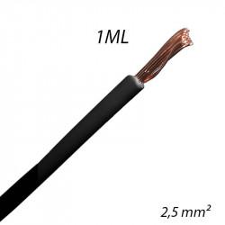 Fil électrique souple HO7 V-K 2,5mm² Noir, Coupe au mètre