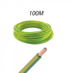 Fil électrique souple HO7 V-K 6mm² Vert/Jaune, Couronne de 100ml