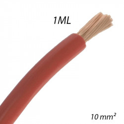 Fil électrique souple HO7 V-K 10mm² Rouge, Coupe au mètre