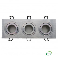 Spot Morena Carré Triple Alu Orientable 90x260mm - GTV OP-OPRKW3-80