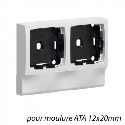 Support double appareillage Legrand Oteo pour ATA12x20mm - HAGER ATA122499016