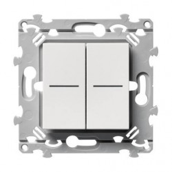 Duo Double poussoir ou va-et-vient à voyant Essensya Pure - HAGER WE045