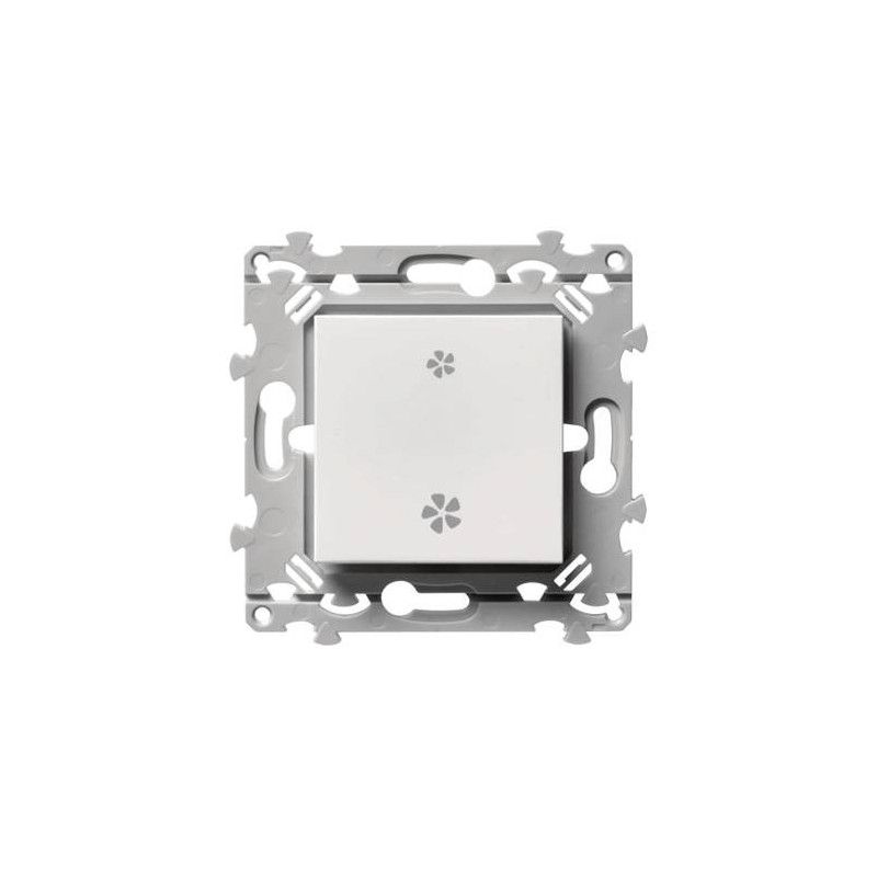 Interrupteur Double Bouton Poussoir Hager WE045 Blanc Essensya - Voyant Non Inclus, Neuf
