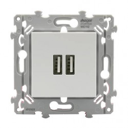 Chargeur  USB-A double Essensya Pure - HAGER WE112